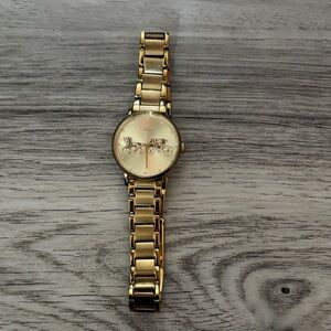 Coach Gold Skeleton Dial Watch